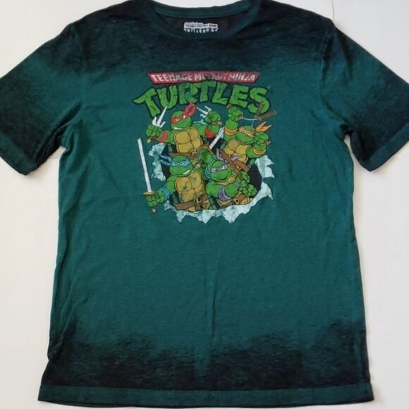 NICKELODEON womens M green/black teenage ninja turtle tee - Picture 1 of 4